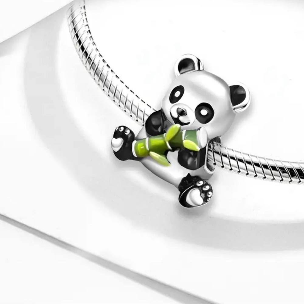 Panda Charm Holding Green Bamboo - Picture 7 of 11